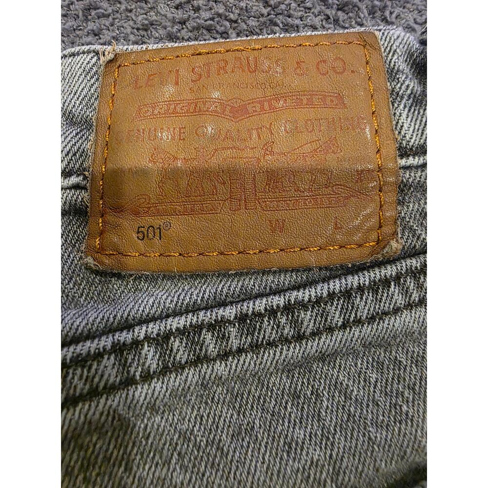 Levi's Premium 501 Original Fit Jeans Womens 26x26 Gray Black Wash Button Fly - Picture 5 of 16